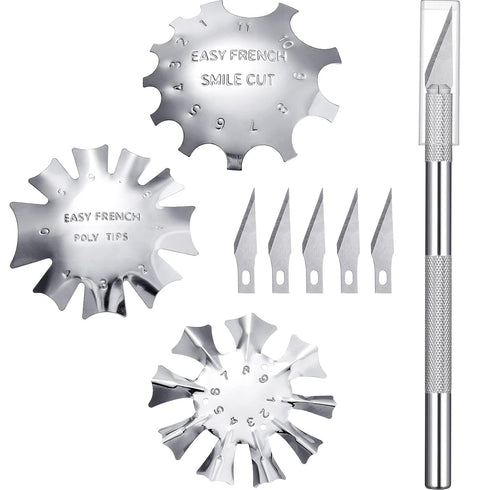Maitys 3 Pieces French Nail Trimmer Smile Line Cutter Edge Trimmer, Stainless Steel French Tip Cutters Manicure DIY