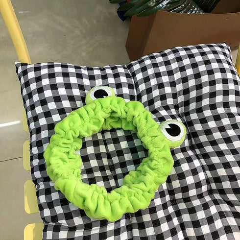 Green Frog Eye Elastic Headband - 1 Pack, Fun Gifts for Women, Spa & Skincare Headband for Makeup & Face Wash