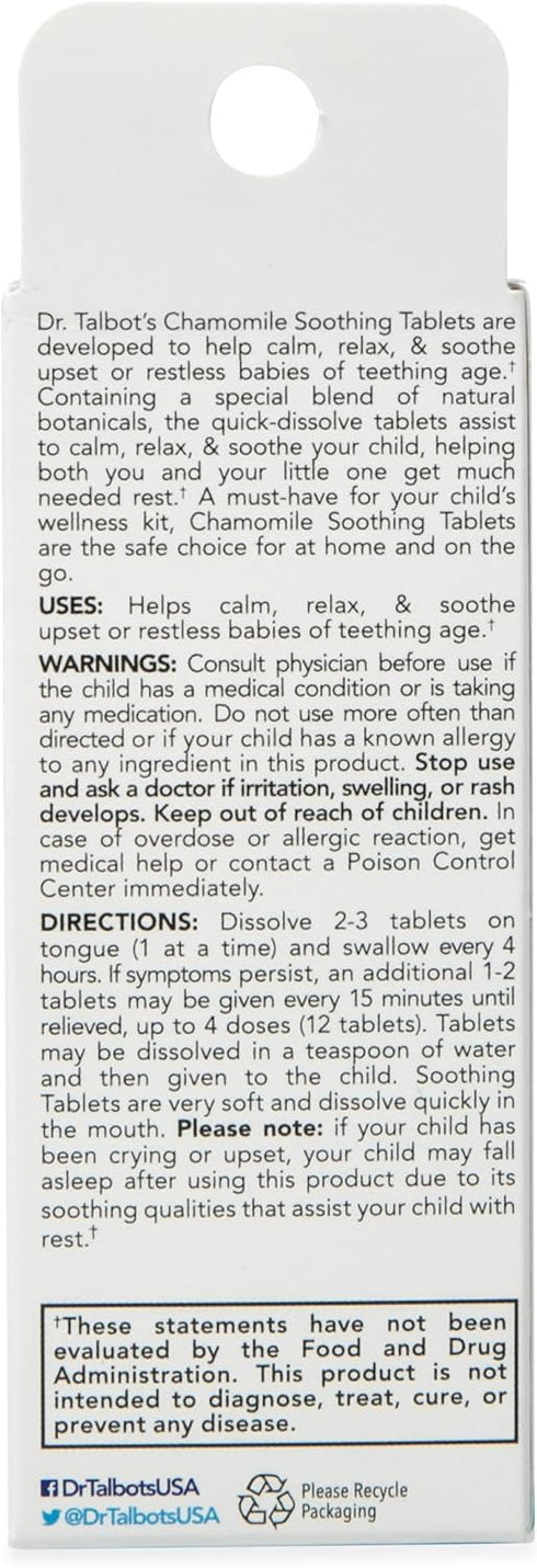 Dr. Talbot's Chamomile Soothing Tablets, Quick Dissolve, 140 Count