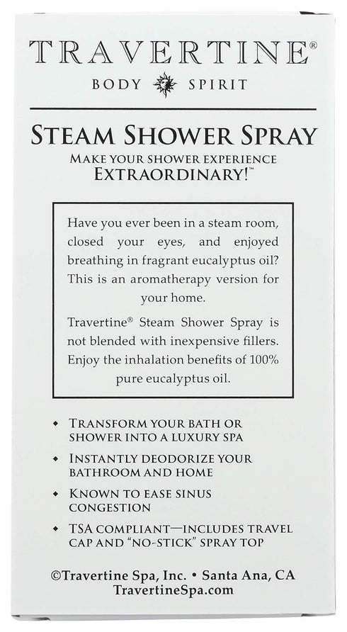 Travertine Spa Eucalyptus Steam Shower Spray, 2 oz