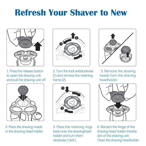 HQ9 Replacement Heads Blades for Philips Shaver HQ9 SpeedXL, 3-Pack Compatible with Norelco Razor, Upgraded Shaving