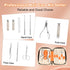 Professional Manicure Set, 10-in-1 High-Grade Nail Cutter and Clippers with Leather Travel Case