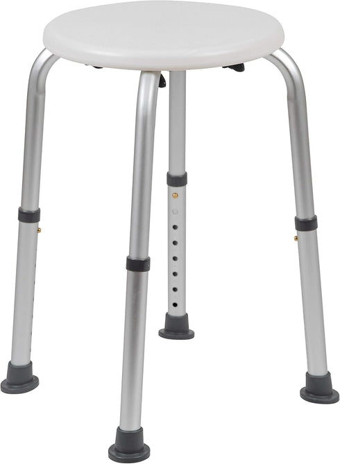 Flash Furniture Hercules Series Aluminum Bath and Shower Chair with Adjustable Seat Height, Anti-Slip Medical Shower