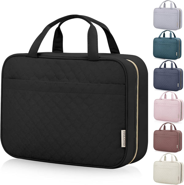Travel Toiletry Bag for Women, Portable Makeup Organizer with Hanging Hook, 3 in 1 Packing Organizer for Accessories,