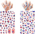 4th of July Nail Art Stickers, American Independence Day Design with Lips Flag Hearts Flame Shape for Women Girls
