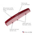 No. 300 Large Comb, 8.5" Specialty Hair Styling & Cutting Comb for Barbers and Stylists, Burgundy 1 Pc.