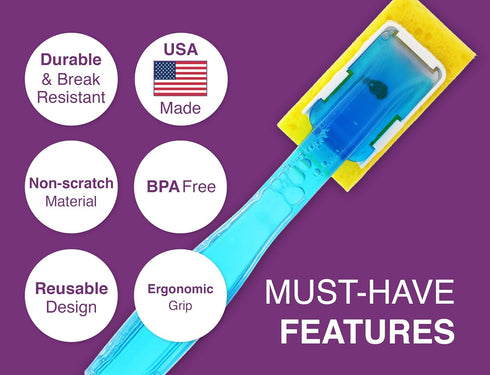 Arrow Home Products Dish Sponge with Soap Dispenser Handle | Fillable Dish Wand for Quick Cleaning | Made in the USA