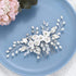 Unicra Silver Flower Bride Wedding Hair Comb - Pearl & Crystal Bridal Headpiece Jewelry for Women and Girls