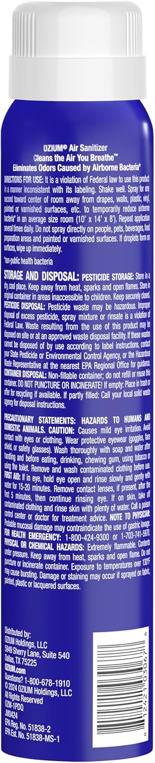 Ozium Air Sanitizer & Odor Eliminator, 3.5 Oz, Original Scent, Pack of 2 for Homes, Cars, Offices