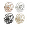 TANG SONG 4PCS Small Metal Hair Claw Clips, Flower Style Barrette Jaw Clamp for Women (Silver+Gold+Rose Gold+Black)