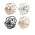TANG SONG 4PCS Small Metal Hair Claw Clips, Flower Style Barrette Jaw Clamp for Women (Silver+Gold+Rose Gold+Black)