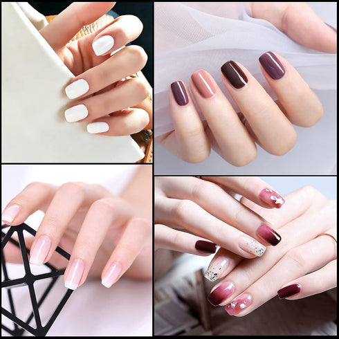 Square Nail Tips Half Cover, 500Pcs Clear Acrylic French Short False Nails with Box