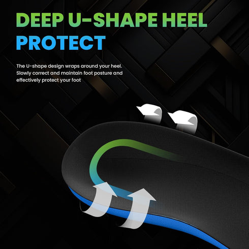 High Arch Support Orthotics Insoles - Welnove Plantar Fasciitis Pain Relief Shoe Inserts for Flat Feet, Foot Pain, Heel