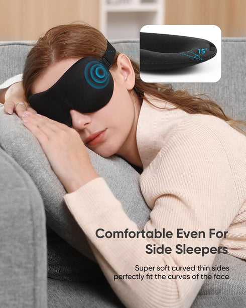 LKY DIGITAL Sleep Mask for Side Sleeper, 3 Pack Blackout 3D Eye Mask for Sleeping