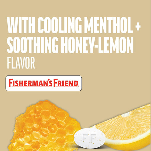 Fisherman's Friend Cough Drops, Sugar Free Honey-Lemon, Cough Suppressant and Sore Throat Lozenges, 240 Drops (6 Packs