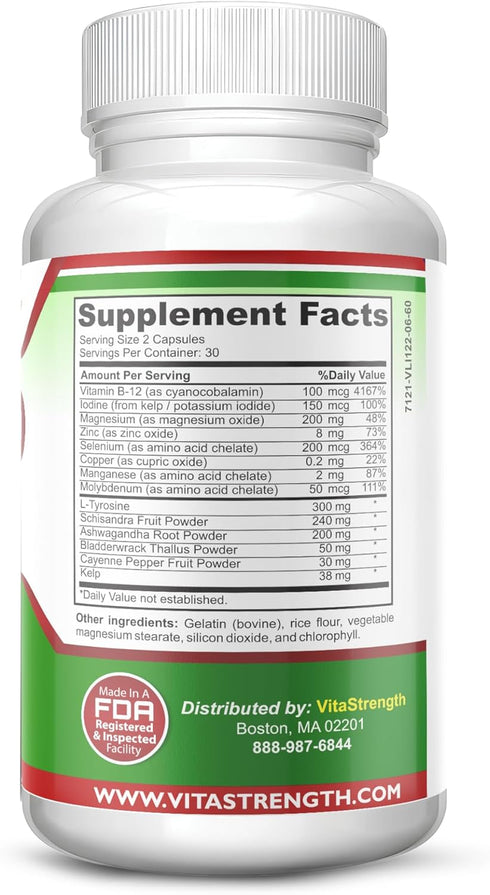 Thyroid Support Complete Formula, Energy Levels with Iodine, Bladderwrack, Kelp, B12 & More