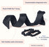 RobeCurls Heatless Hair Curler Set - Satin Curling Headband for Natural No-Heat Curls, Black with 2 Scrunchies