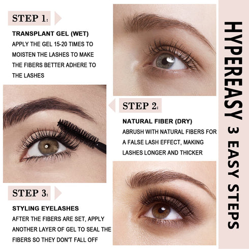 Youngfocus 3D Fiber Lash Mascara Waterproof, Long-Lasting, Hypoallergenic Formula for Dramatic Eyelashes
