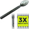 3X Heavy Duty Plastic Spoons Individually Wrapped, 100 Pack Black Disposable Spoons Bulk for Event Catering