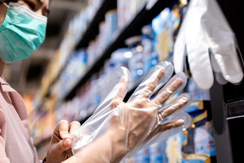 KingSeal Light Duty Poly Disposable Gloves, Powder-Free, Latex-Free, Size Medium - 1 Box of 500