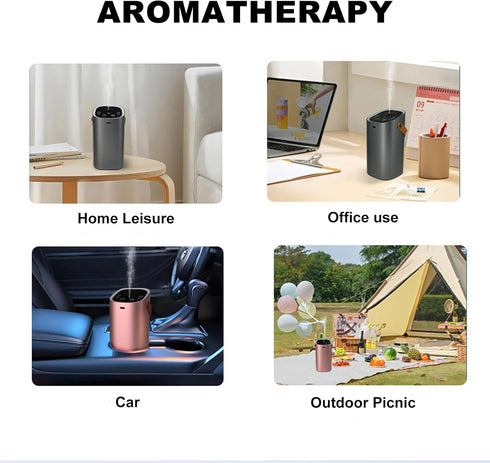 Portable Waterless Aromatherapy Machine, Intelligent Aromatherapy Diffuser, USB Charging Essential Oil Diffusers, Car