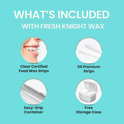 10 Pack Braces Wax White - Unscented & Flavorless Dental Wax for Braces & Aligners, 50 Premium Orthodontic Strips