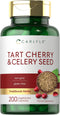 Carlyle Tart Cherry and Celery Seed Supplement, 200 Capsules, Vegetarian, Non-GMO, Gluten Free