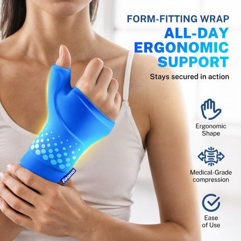 Pack Thumb & Wrist Ice Wrap, Thickened Ice Gel Pad, Ergonomic Fit, Long Lasting Cold & Warm for Carpal Tunnel Relief