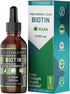 Extra Strength Biotin Liquid Drops | 10,000mcg | Organic Berry Flavor | 60 Servings | Vegan Formula for Hair Growth,