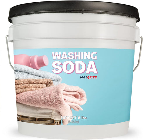MAXTITE Washing Soda (8 lbs) - Natural Laundry Detergent Booster - Non-toxic, Unscented,