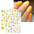 JMEOWIO 12 Sheets Fruit Nail Art Stickers Decals Self-Adhesive Strawberry Watermelon Lemon Nail Supplies