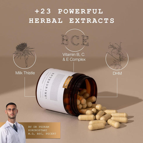 omre AfterDrink Restore Pills, Milk Thistle, DHM, Vitamin B, Ginger, Herbal Extracts, 48 Caps