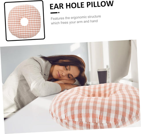 MAGICLULU Ear Hole Pillow for Elderly Nursing Portable Side Sleeping Pillow with Ear Hole Soft Memory Foam for Office