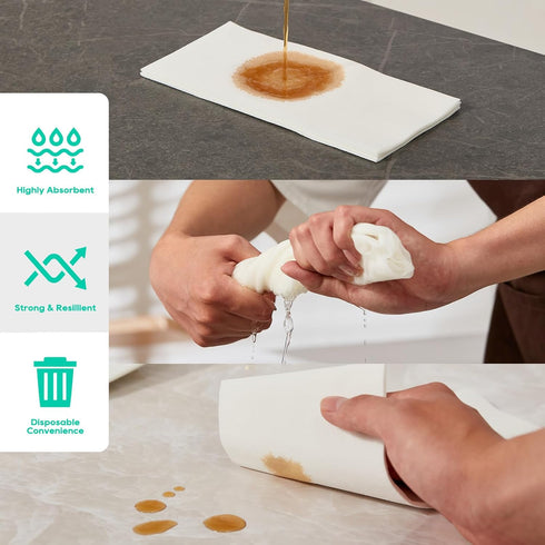 100PACK Disposable Hand Towels for Bathroom, Soft and Absorbent Paper Guest Towels for Kitchen, Parties, Weddings