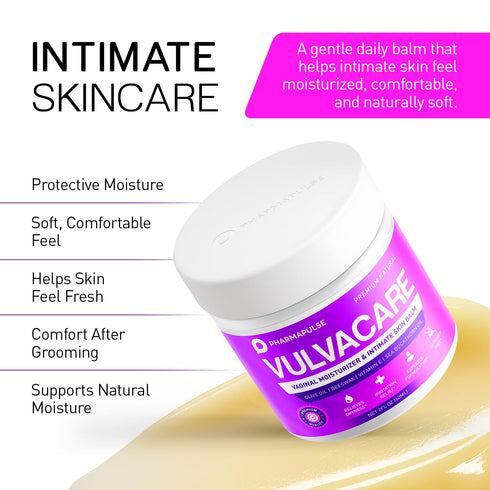 Pharmapulse 2oz Vaginal Moisturizer, Vulva Balm Cream, Intimate Skin Care, Menopause Support - Relieves Dryness