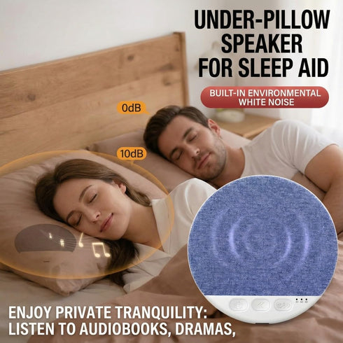 ROUASD 5.4 Ultra Thin Under Pillow Speaker, White Noise & Nature Sounds Sleep Sound Machine, Blue-Tooth Pillow