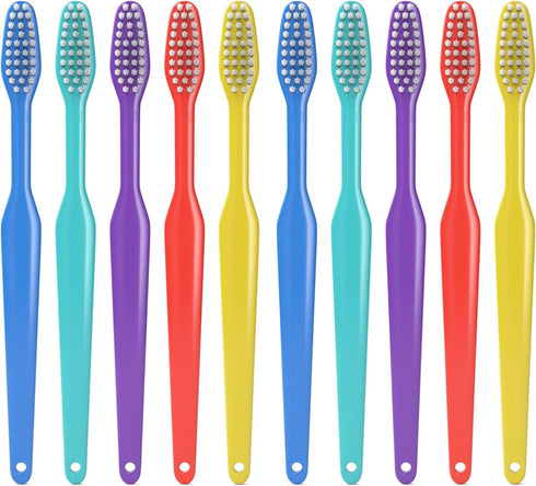 100 Pack Disposable Medium Soft Bristles Bulk Toothbrushes, Individually Wrapped
