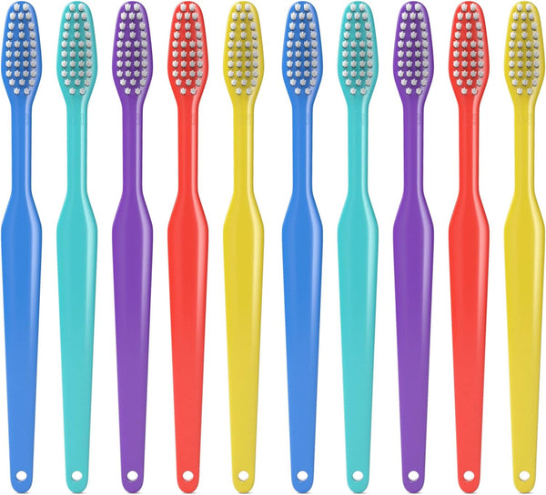 100 Pack Disposable Medium Soft Bristles Bulk Toothbrushes, Individually Wrapped