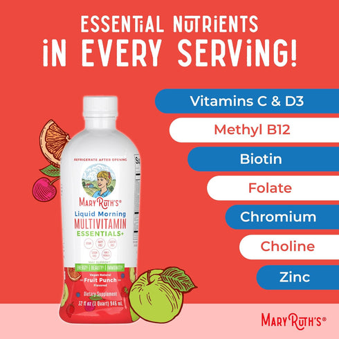 MaryRuth Organics Multivitamin Multimineral - 32oz Liquid Vitamins for Women, Men & Kids, No Added Sugar