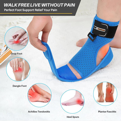 Plantar Fasciitis and Achilles Tendonitis Night Splint for Heel Pain Relief, Adjustable Support Brace for Sleeping