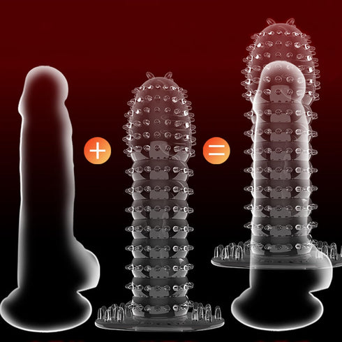 MENABLE Penis Sleeve Cock Sleeve Adult Sex Toys for Men, Transparent Penis Extender Girth Extension Enhancer