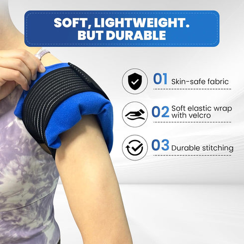 Hot & Cold Gel Ice Pack for Pain Relief (3Pcs Set), Flexible Therapy Pad for Sports Injuries, Safe & Eco-Friendly