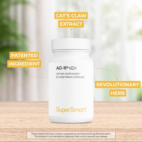 Supersmart AC-11 Supplement 700mg (Cat's Claw Extract) - Non-GMO & Gluten Free - 60 Vegetarian Capsules