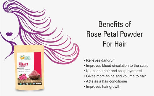Organic Rose Petal Powder for Face Mask DIY, Skin Care, 100g / 3.52 oz