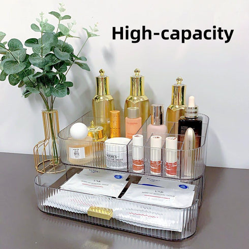 Makeup Organizer with Drawers, Stackable Cosmetic Organization for Vanity, Bathroom Desk Countertop