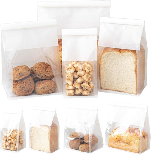 Roppolo 50 Pcs 3.9 Inch Bread Bags with Tin Tie, Mini Loaf Bags