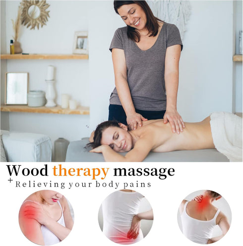 Wood Therapy Massage Tools Manual Massage Roller Stick for Body Sculpting, Maderoterapia Kit- Cellulite Massager