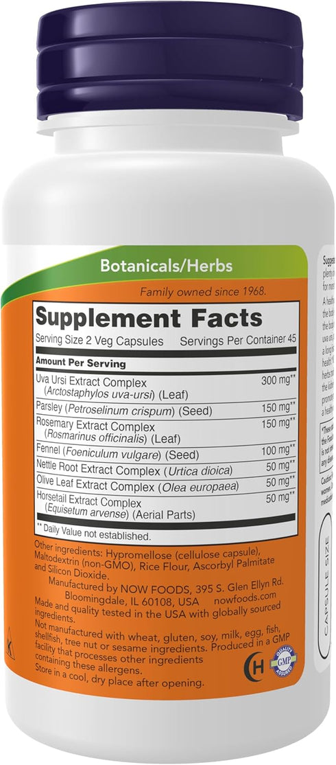 NOW Foods Kidney Cleanse Supplements, 90 Veg Capsules with Uva Ursi, Parsley Seed, Fennel, and Horsetail