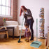 kelamayi Upgrade Broom and Dustpan Set, Large Size Stiff Broom with Long Handle for Indoor Outdoor Use (Green)