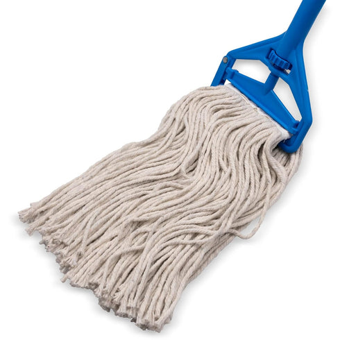 SPARTA Flo-Pac Cotton Mop Head ¦ Cut-End, Narrow Band with White Band for Organized Cleaning, 32 Inches, Tan